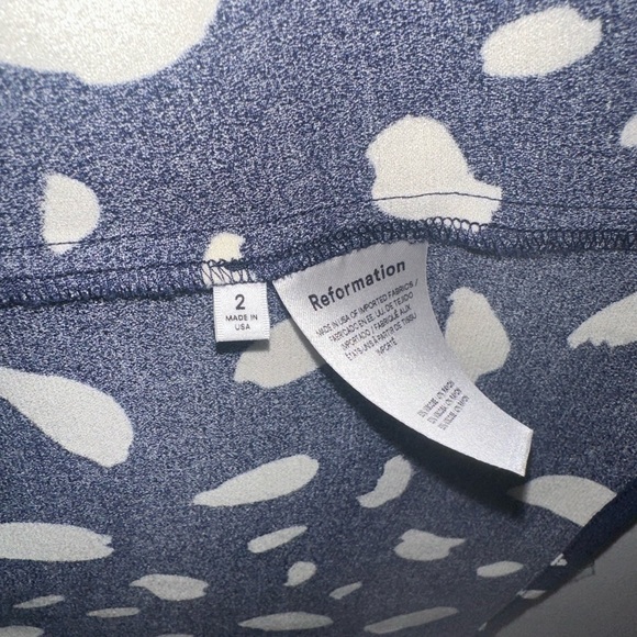 Reformation Sigmund Midi Dress, 2, Blue Splatter Print - Picture 4 of 16